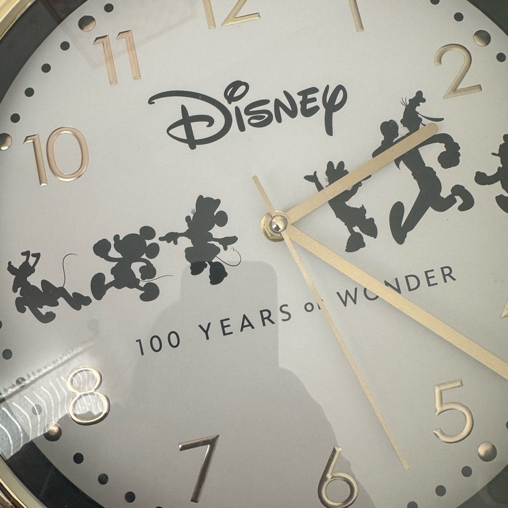 Disney 100 Gold and Black Wall Clock - Picture 2 of 3